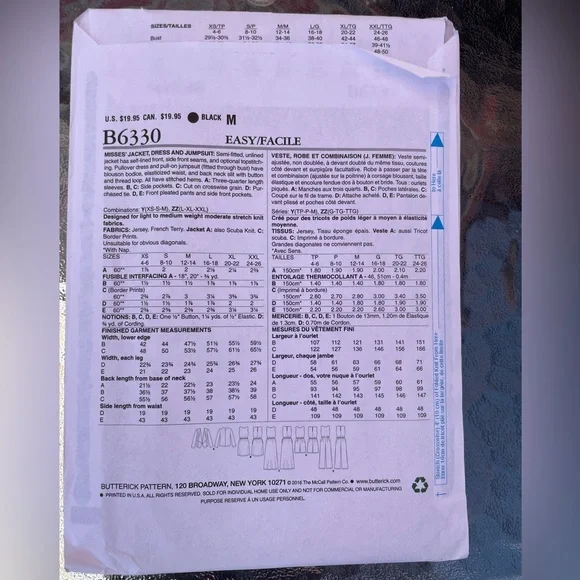 Butterick B6330 Sewing Pattern - Picture 2 of 2